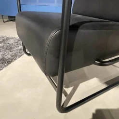 Sessel 540 Pulco Leder Cachemiro Nero Schwarz Mit Hohem Rücken