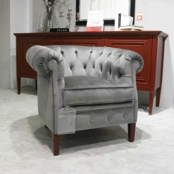 Sessel 1443 RV Samt Grau