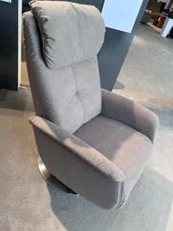 Sessel 9716 Stoff AquaClean Smoke Beige Grau mit Gasdruckfeder