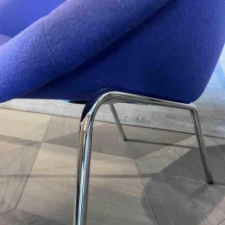 Sessel 369 Stoff Divina 3 Col. 684 4-Bein Untergestell Stahl Hochglanz Verchromt