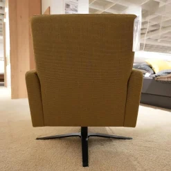 Sessel 4585 Stoff JAB 12040 Braun Gelb Sternfußgestell Metall Schwarz Matt Mit Wippfunktion Inklusive Hocker