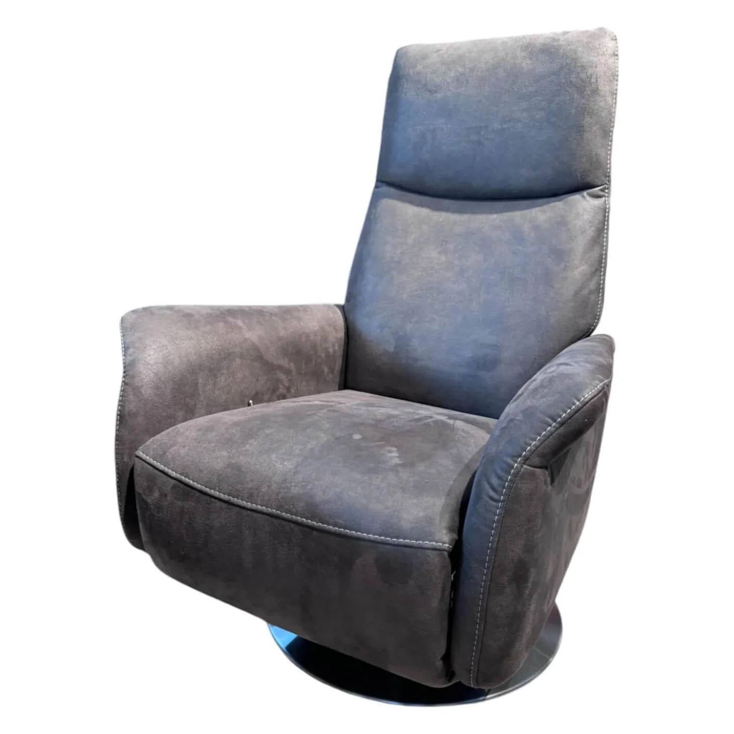 Sessel 9061 Stoff Nevada Mocca Braun Drehteller Edelstahl Gasdruckfeder