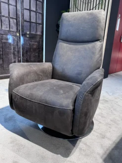 Sessel 9061 Stoff Nevada Mocca Braun Drehteller Edelstahl Gasdruckfeder