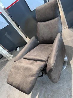 Sessel 9061 Stoff Nevada Mocca Braun Drehteller Edelstahl Gasdruckfeder