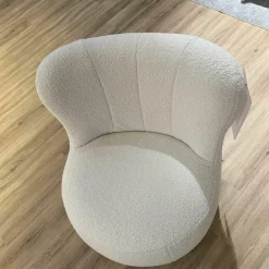 Sessel 173 Teddystoff 6530 Cremeweiß Creme Weiß Inklusive Kunststoffgleiter