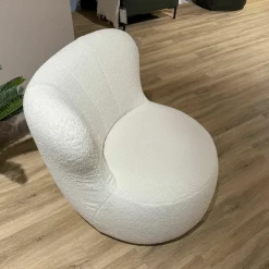 Sessel 173 Teddystoff 6530 Cremeweiß Creme Weiß Inklusive Kunststoffgleiter