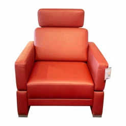 Sessel Alba Leder Jumbo 5662 0016 Füeß Metall Verchromt Inklusive Kopfstützenkissen