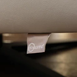 Sessel Alva Leder Montana Pearl Beige Sternfuß Metall Schwarz