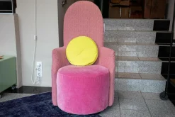 Sessel Amandine Stoff 5271-13 Rosa Pink mit Kissen