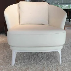 Sessel Amy Leder Normanndie Weiß