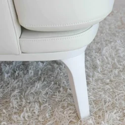 Sessel Amy Leder Normanndie Weiß