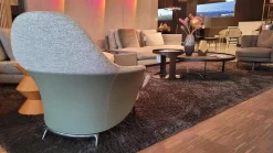 Sessel Angie ANG83S Stoff Fisher 04 Salvia Grau Rückseite Kernleder Bustier Salbeigrün Grau Grün