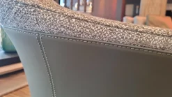 Sessel Angie ANG83S Stoff Fisher 04 Salvia Grau Rückseite Kernleder Bustier Salbeigrün Grau Grün