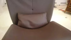 Sessel Anneau Leder U Oregon Brun Braun Gestell Schwarz mit Hocker