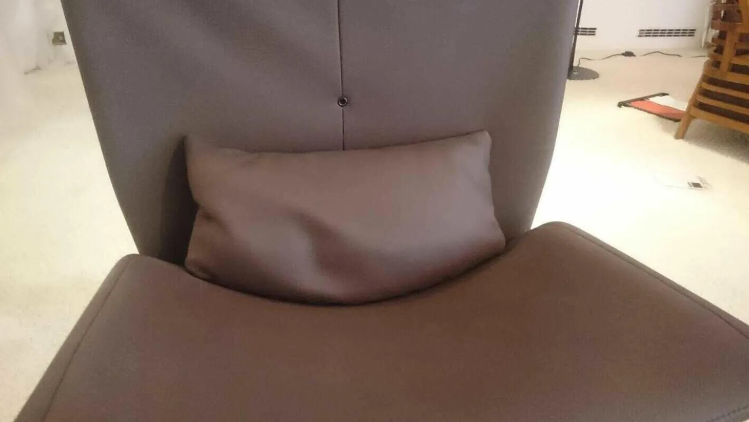 Sessel Anneau Leder U Oregon Brun Braun Gestell Schwarz mit Hocker