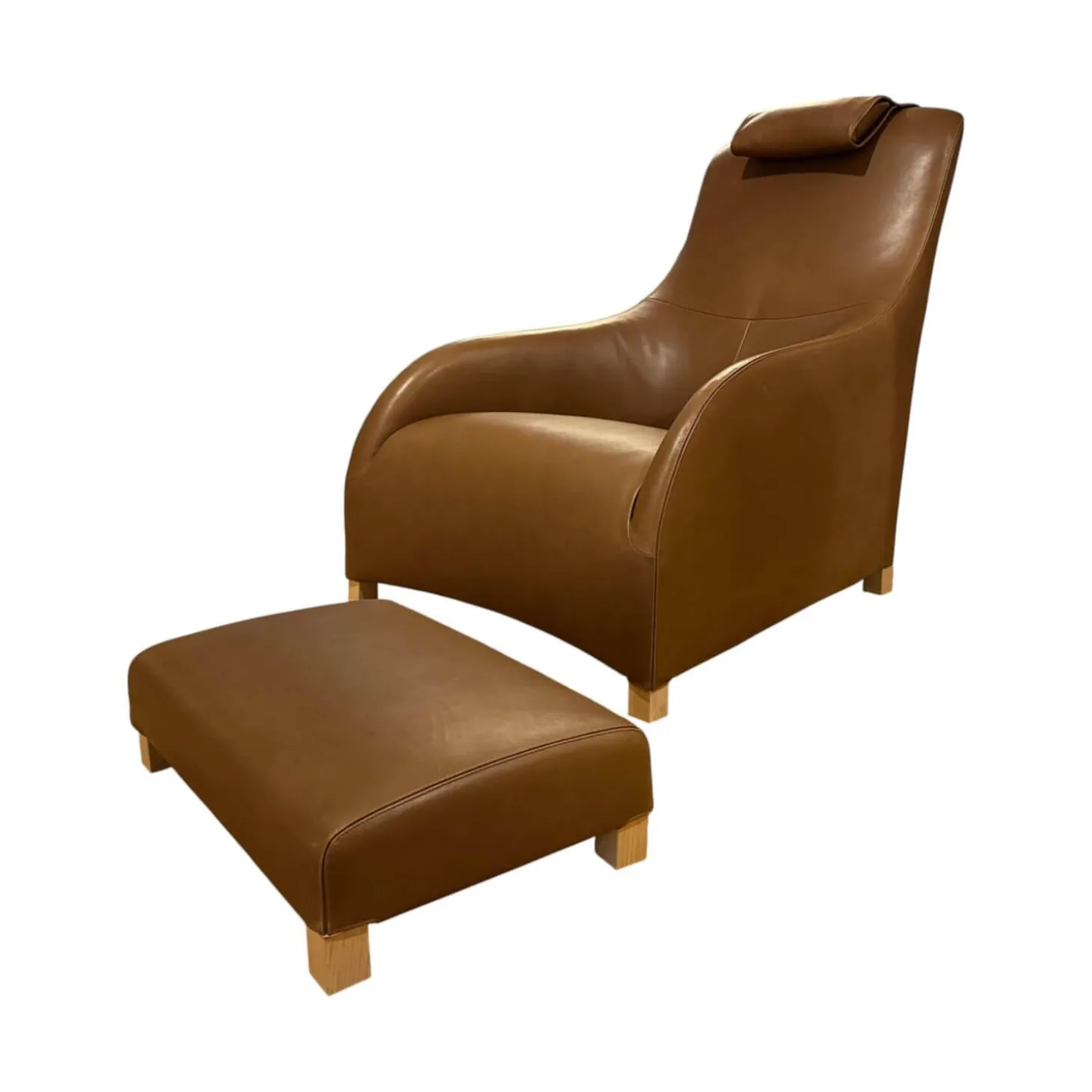 Sessel Apta Kalos 9750N Leder Kasla KS360 Hellbraun Inklusive Hocker und Kopfstütze