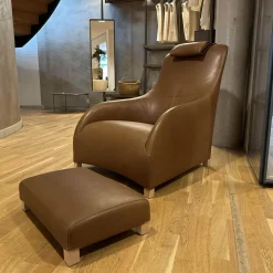 Sessel Apta Kalos 9750N Leder Kasla KS360 Hellbraun Inklusive Hocker und Kopfstütze