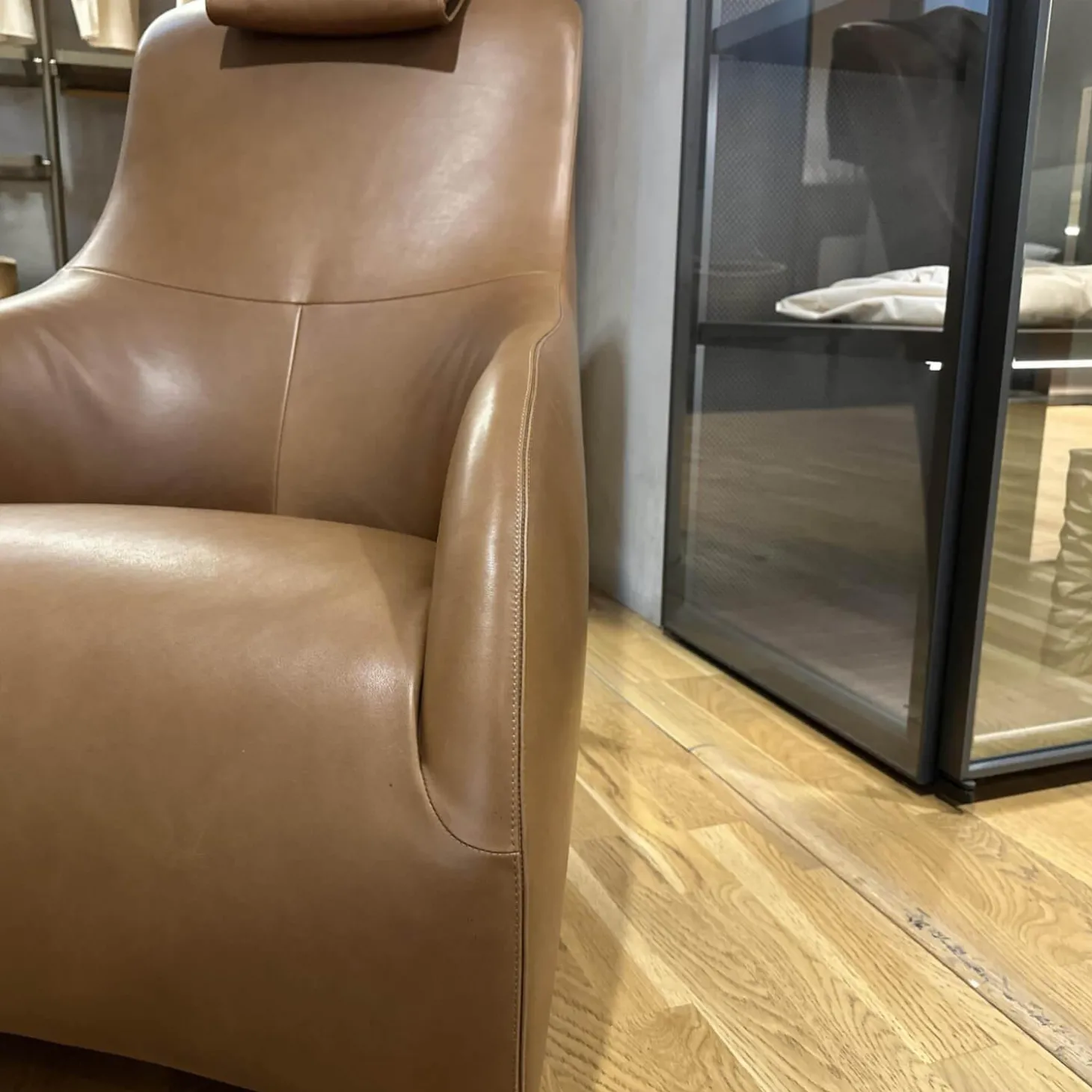 Sessel Apta Kalos 9750N Leder Kasla KS360 Hellbraun Inklusive Hocker und Kopfstütze