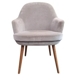 Sessel Armchair 375 Stoff Harald Silver Grau Gestell Eiche