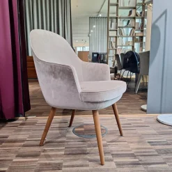 Sessel Armchair 375 Stoff Harald Silver Grau Gestell Eiche