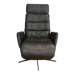 Sessel Arva E Lounge Leder Sauvage Schwarz 5 Sternfuß Metall M01 Moodblack Schwarz Pulverbeschichtet Mit Verstellungen