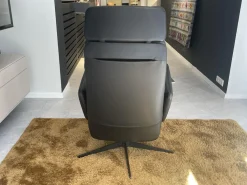 Sessel Arva E Lounge Leder Sauvage Schwarz 5 Sternfuß Metall M01 Moodblack Schwarz Pulverbeschichtet Mit Verstellungen