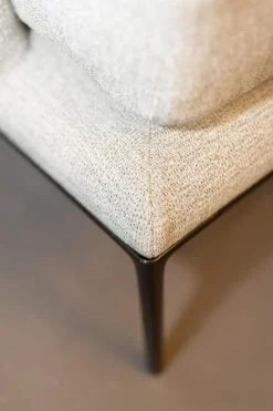 Sessel Atoll Stoff Sara Grau Melange Gestell Schwarz Verchromt Lackiert