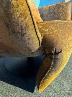 Sessel Baboo Stoff Shabby Chic Cognac 799 24 Gelb Gestell Metall Matt Schwarz Elektrisch Verstellbar