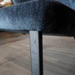 Sessel Back Me Up Salon Stoff Miller Grau-Blau Gestell Esche Carbon Schwarz