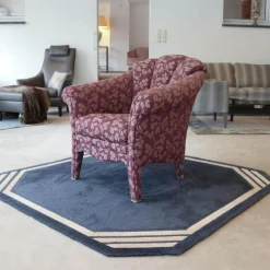 Sessel Bahama 617 Stoff Blauviolett Beige Füße Mit Stoff Bezogen