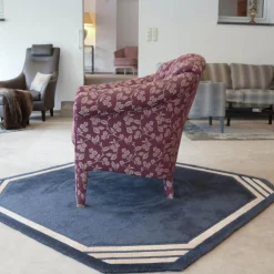 Sessel Bahama 617 Stoff Blauviolett Beige Füße Mit Stoff Bezogen