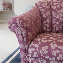 Sessel Bahama 617 Stoff Blauviolett Beige Füße Mit Stoff Bezogen