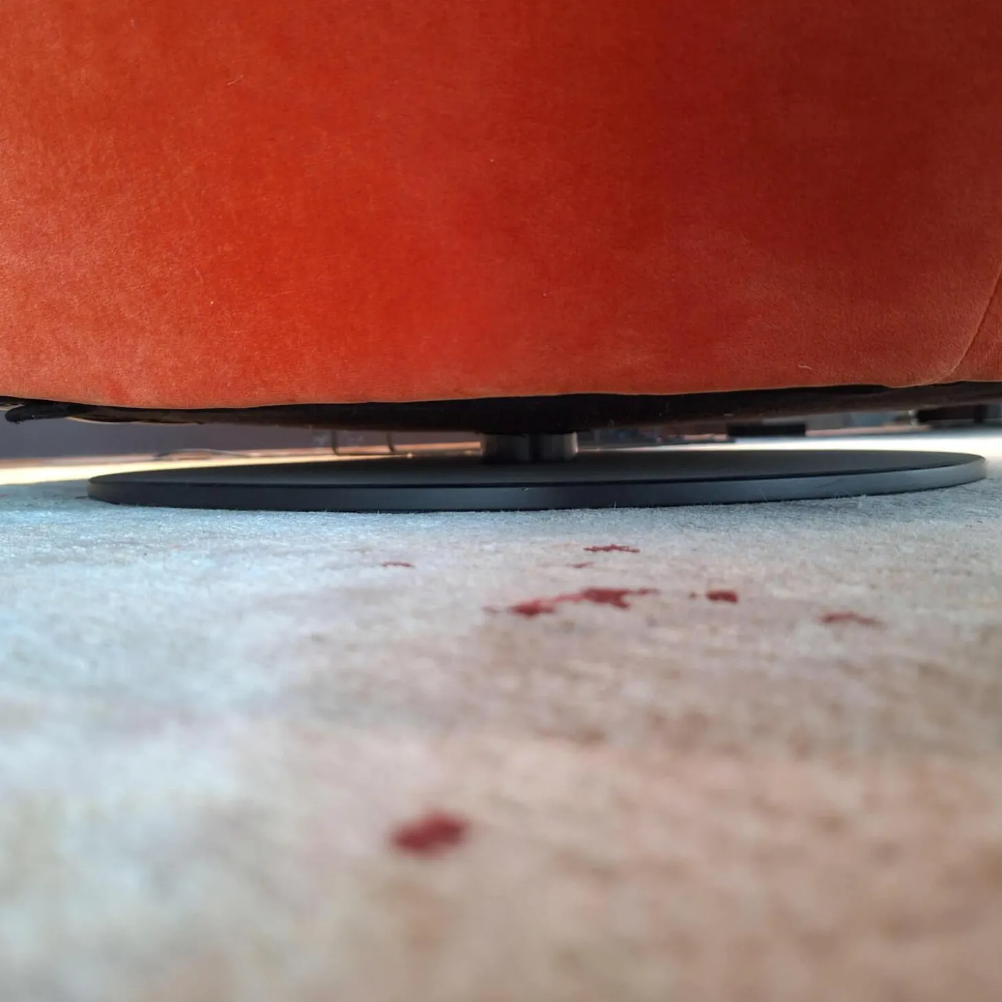 Sessel Bao Außen Leder Seddle Coffee Schwarz Innen Stoff Samt Harald Pumpkin Orange Drehteller Schwarz