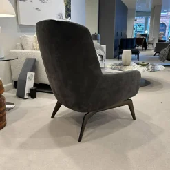 Sessel Belt Bergere Leder Pelle Nabuk 29 Ghisa Grau Gestell Aluminium Glänzend Lackiert Brandy Grau