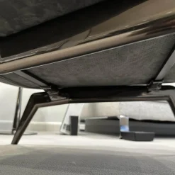 Sessel Belt Bergere Leder Pelle Nabuk 29 Ghisa Grau Gestell Aluminium Glänzend Lackiert Brandy Grau