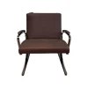Sessel Berlin Chair Leder Vintage 65 1412 Chestnut Braun Gestell Schwarz Chrom Mit Kunststoffgleitern