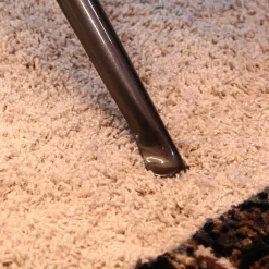 Sessel Beverly Kernleder Dunkelbraun Gestell Schwarz Verchromt