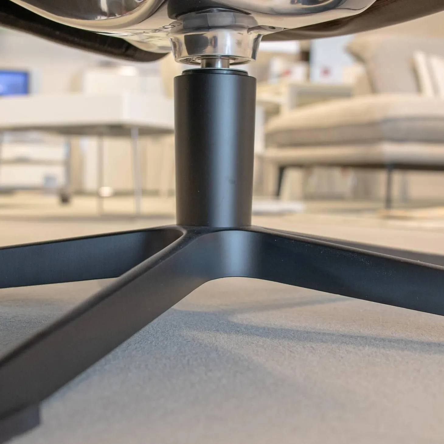 Sessel Beyoung Leder Bolzano Schwarz 2545-85 Lava Braun X-Fuß Schwarz Rücken Hoch