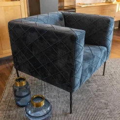 Sessel Block Bezug 517 Soft Skin Rhombus 05 Blue