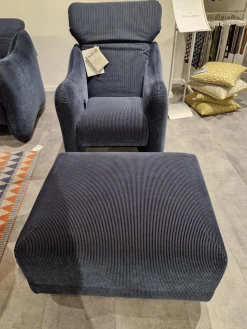 Sessel Bongo Bay Stoff 4490 0069 Blau Neigungsverstellbar Mit Hocker