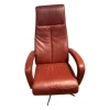 Sessel Boss Leder L30 WL Rouge Rot Gestell Metall Schwarz