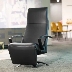 Sessel Brainbuilder Mono Move Black Edition Leder Celia Nero Schwarz 5 Stern Fuß Ellipse Schwarz Lackiert