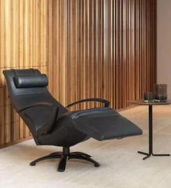 Sessel Brainbuilder Multi Move Medi Black Edition Leder Celia Nero Schwarz 5 Stern Fuß Ellipse Schwarz Lackiert