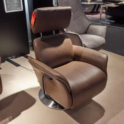 Sessel Brookline 7170 Leder Longlife Zigarre Braun Fußteller Edelstahloptik Mit 2 Motorig Verstellungen