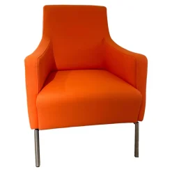 Sessel Bruno RVS Stoff Venice 2036 Abricot Orange Gestell Edelstahl