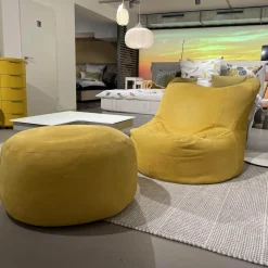 Sessel Bubba Leder 5 Nabuk 80 Giallo Mit Hocker