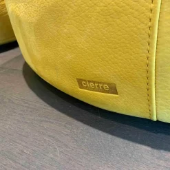 Sessel Bubba Leder Nabuk 80 Giallo Gelb mit Hocker