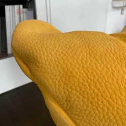 Sessel Bubba Leder Nabuk 80 Giallo Gelb mit Hocker