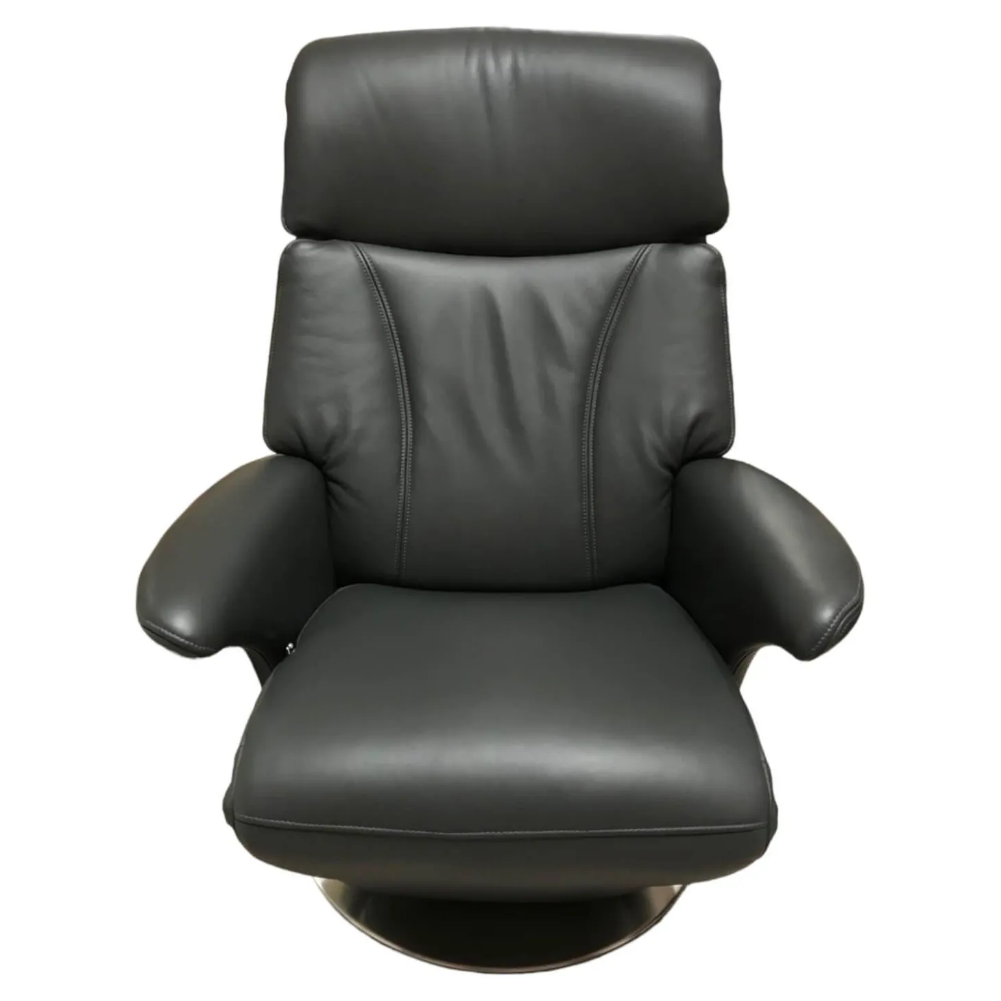 Sessel Canyon+ Large Bezug Leder Credo Farbe Anthrazit Metall Drehteller Mit Kopfpolsterverstellung Und Rückenverstellung