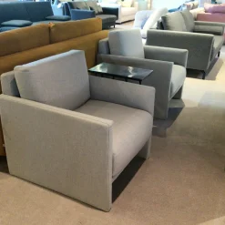 Sessel Cara 2020/009 Stoff Steingrau Grau Sitzkomfort Classic Mit Kunststoffgleitern